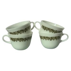 LOT Vintage Correll Crazy Daisy Spring Blossom Coffee Cups Set of 3